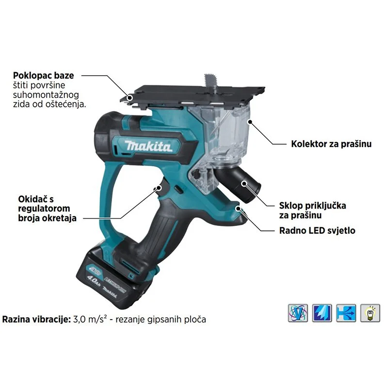 Makita aku pila za rigips ploče SD100DZ