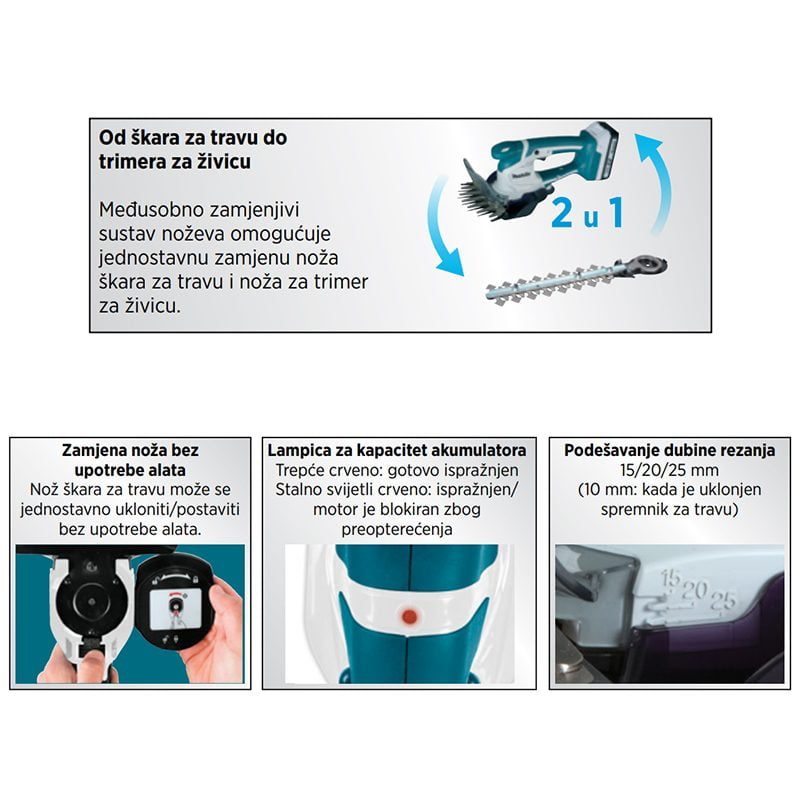 Makita aku makaze škare za travu UM603DZ