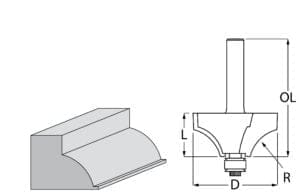 Makita TCT glodalo za izradu profla 19x9,5x51,6mm D-48446