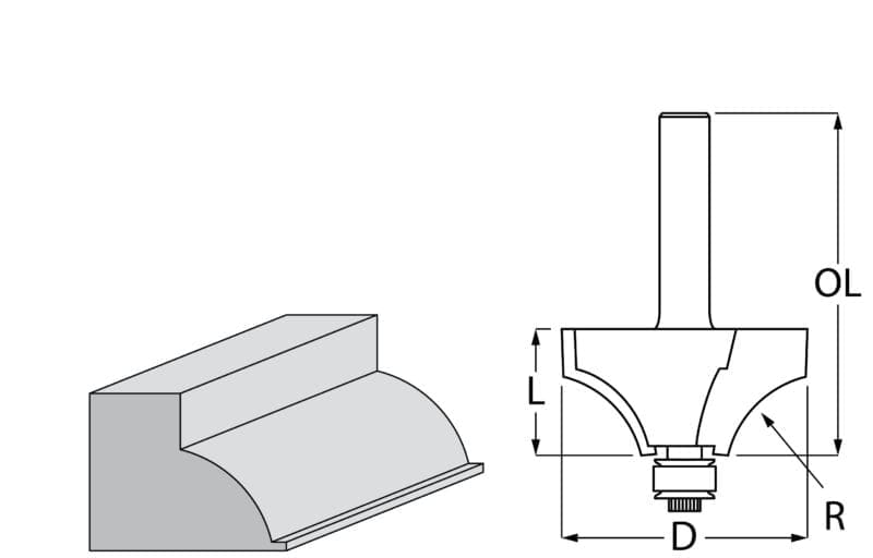 Makita TCT glodalo za izradu profla 19x9,5x51,6mm D-48446