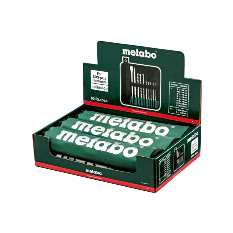 Metabo 10-dijelni set špic, sjekač, svrdla 5-14mm SDS-plus “SP” 630824000