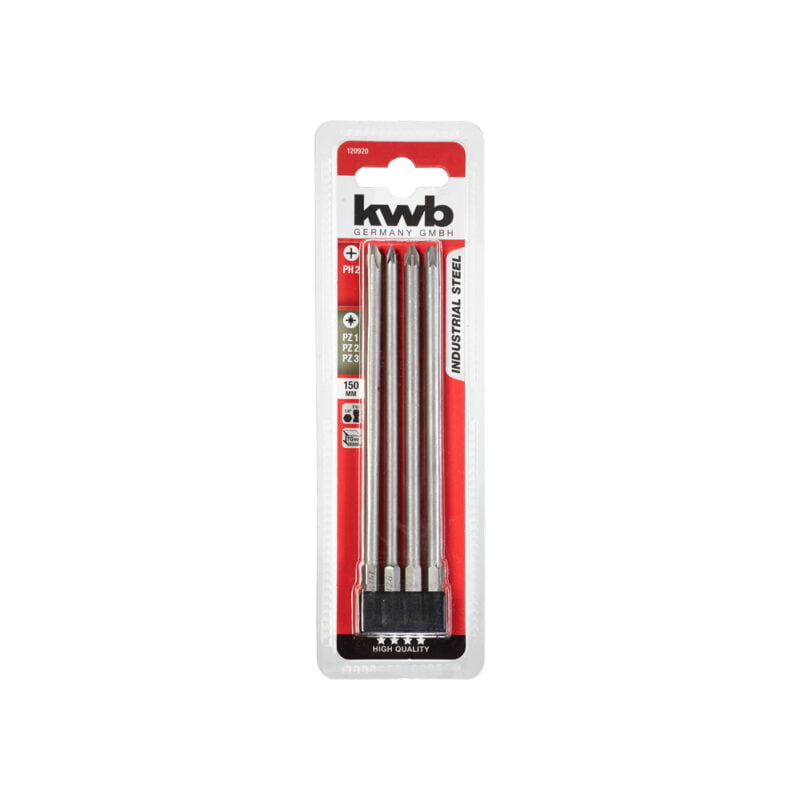 KWB 4-dijelni set dugih bitova PZ/PH 150mm