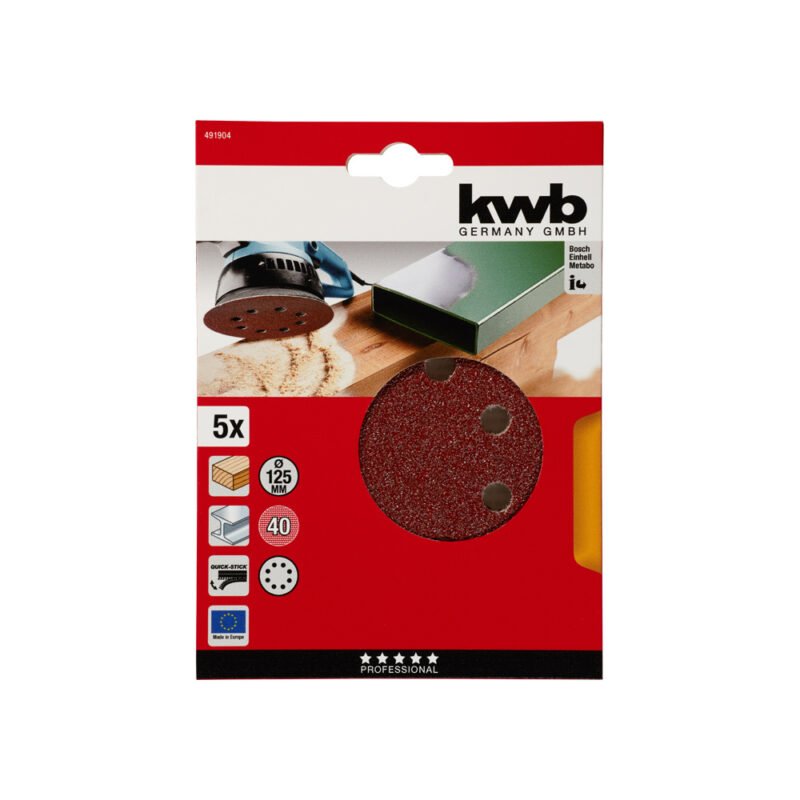 KWB brusni papir za drvo-metal čičak 125mm GR60