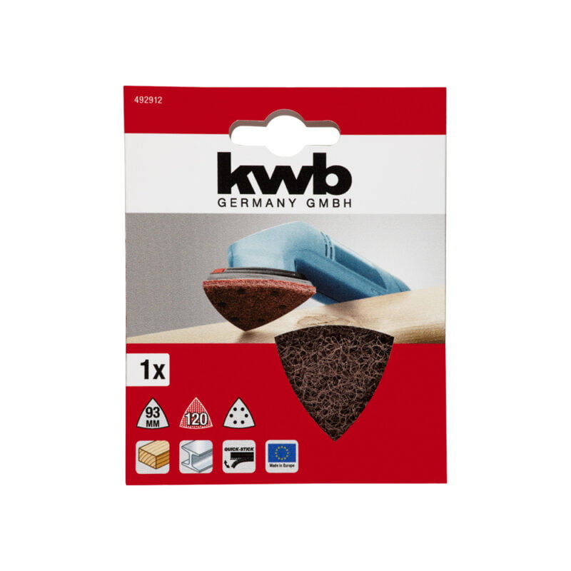 KWB brusni papir za drvo-metal čičak  trougao 93mm GR280
