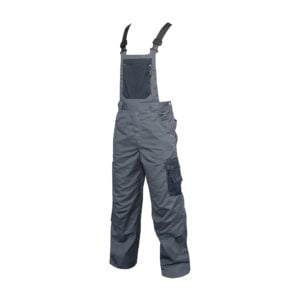 Lacuna sivo-crne radne farmer pantalone hlače sa tregerima 4TECH