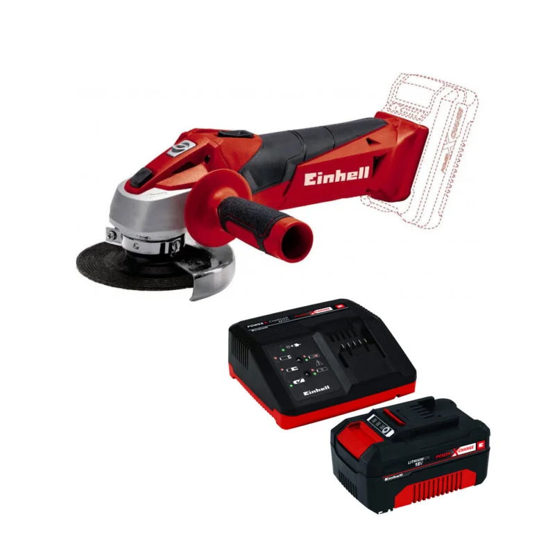 Einhell aku ugaona kutna brusilica Power X-Change TC-AG 18/115 Li Kit-1