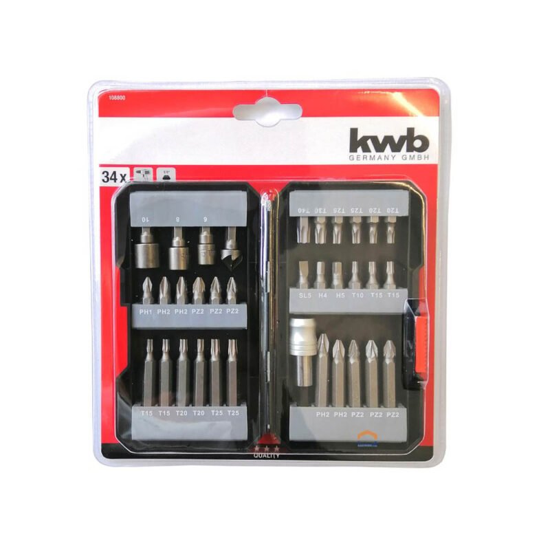 KWB 34-dijelni set bitova u PVC koferu 108800