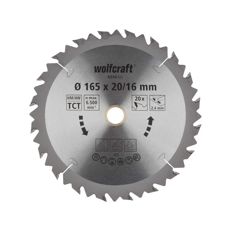 Wolfcraft list kružne pile cirkulara 165x16/20x2.4mm 20Z 6644000