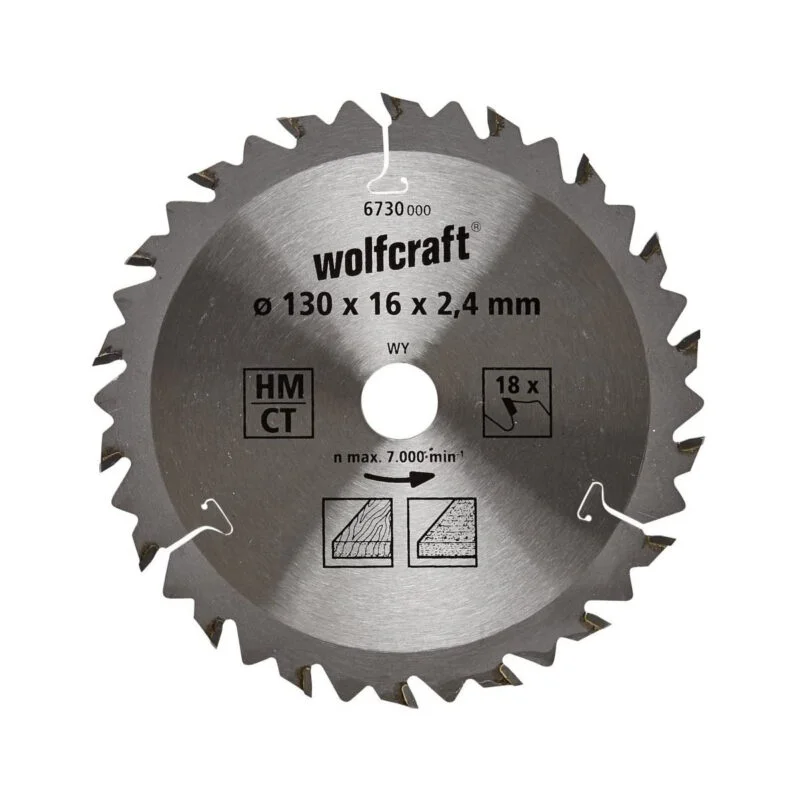 Wolfcraft list kružne pile cirkulara 130x16x2.4mm 18z 6730000
