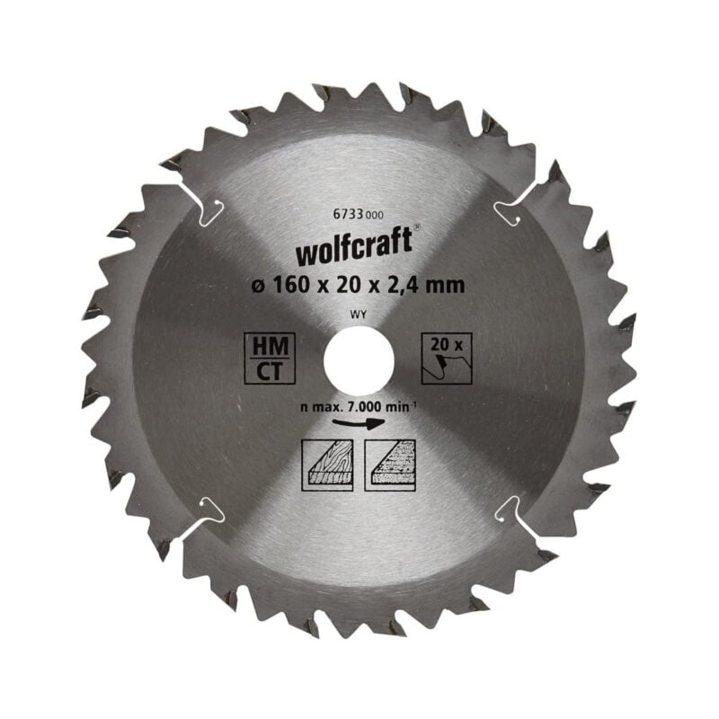 Wolfcraft list kružne pile cirkulara 160x20x2.4mm 20z 6733000