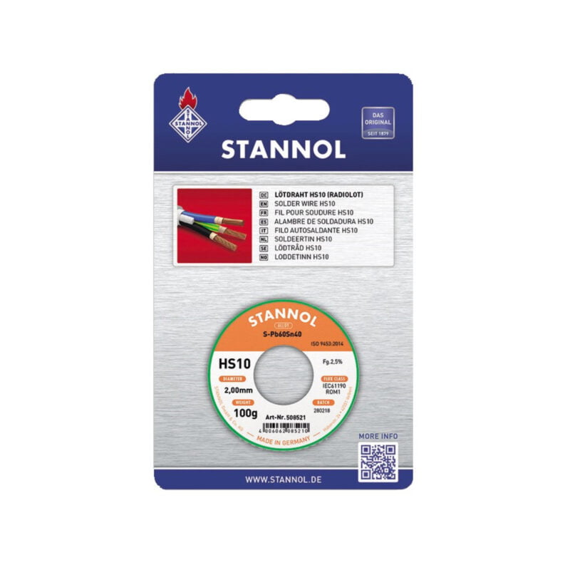 Stannol žica za lemljenje HS10 1m 2mm Sn99Cu1 940047