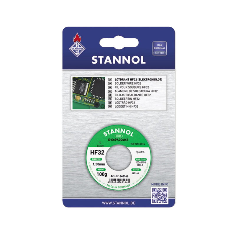Stannol žica za lemljenje HF32 100gr 1.5mm Sn99Cu1 940346-1