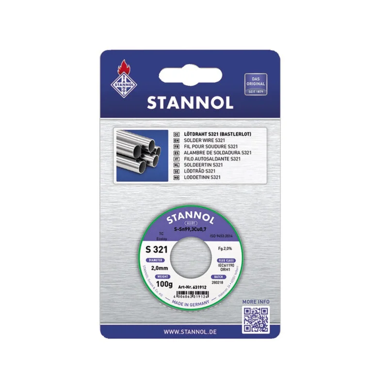 Stannol žica za lemljenje S321 2mm 100gr Sn99Cu1 940023-1