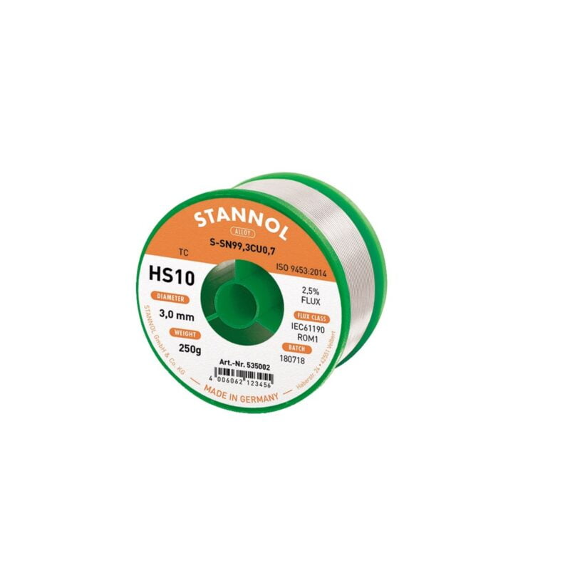 Stannol žica za lemljenje HS10 250gr 3mm Sn99Cu1 535002
