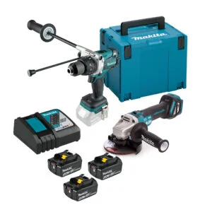 Makita aku set udarna bušilica odvijač i aku brusilica BRUSHLESS DHPDGA 3x5Ah