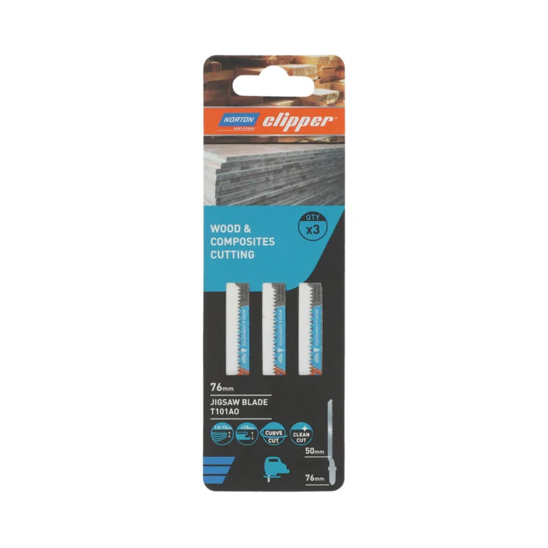 NORTON Clipper 3-dijelni set listova za ubodnu pilu za drvo 76mm HCS 20z