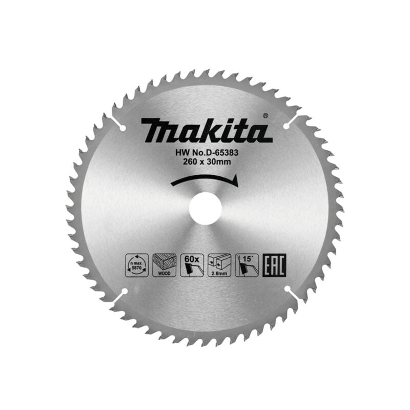 Makita TCT list kružne pile za drvo 260x30mm 60Z D-65383