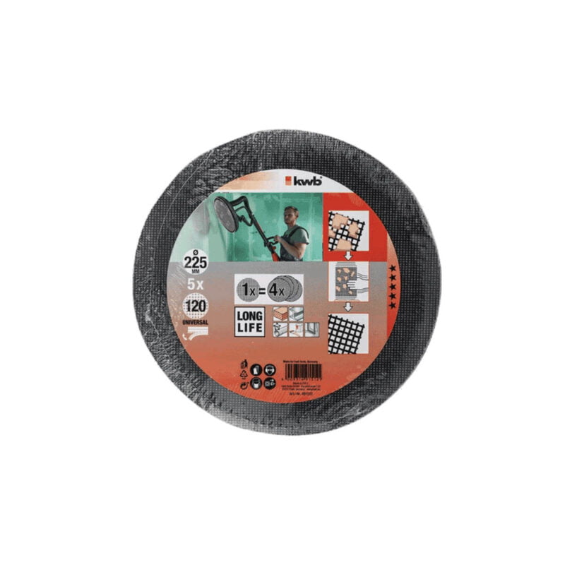 KWB brusni papir za brusilicu za zid 225mm 5kom GR120 491512