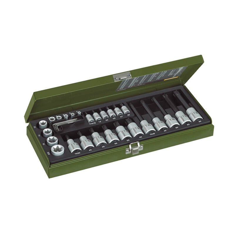 Proxxon 29-dijelni set nasadnih TORX ključeva 1/4”+1/2” TX10-TX60 PX23103