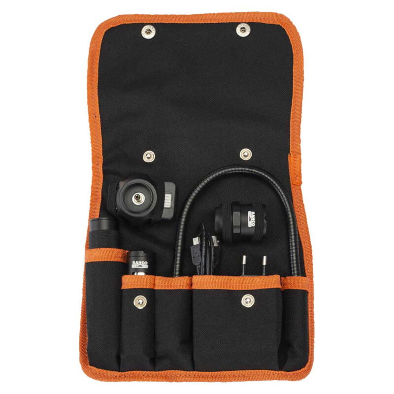 Bahco 3-dijelni set LED aku lampa, punjač i torbica BLTI3P