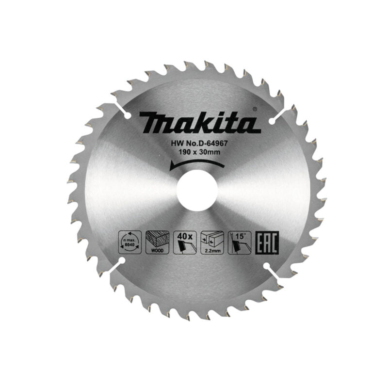 Makita rezni list za drvo TCT 190x30mm 40z D-64967