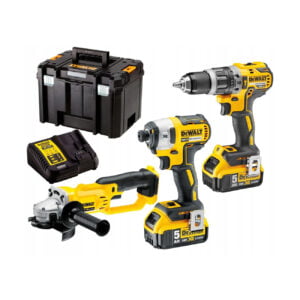 DeWALT set aku bušilica, aku udarni odvijač  i aku brusilica DCK383P2T 18V 2x5Ah BRUSHLESS