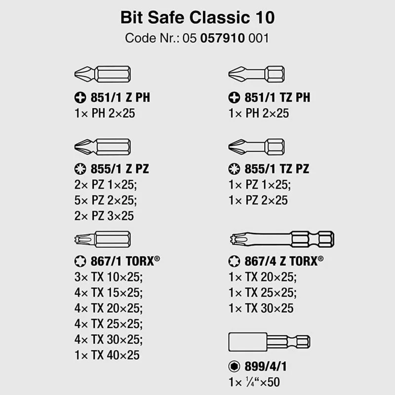 WERA 37-dijelni set bitova Classic 10 - 1224157