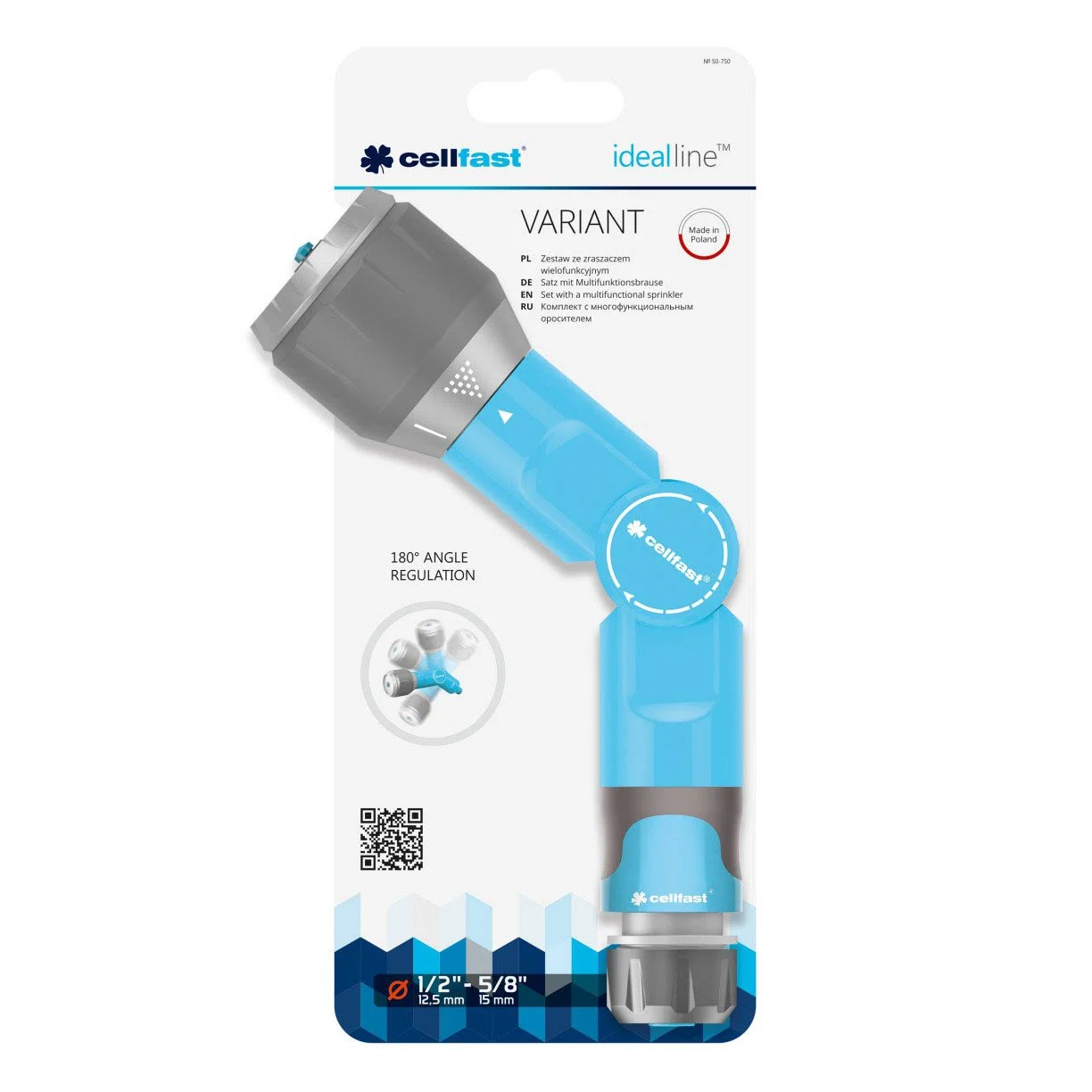 Cellfast multifunkcionalna mlaznica za vodu VARIANT IDEAL + brza spojnica za crijevo stop IDEAL 1/2