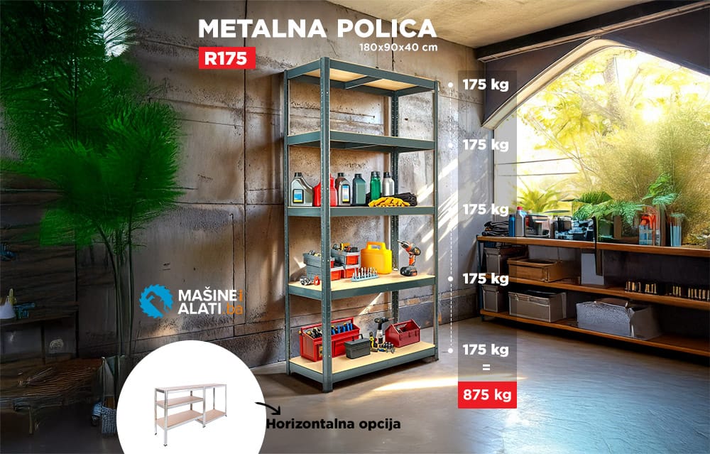 Expert profesionalna metalna polica 180x90x40cm 875 kg