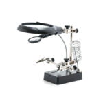 Treća ruka sa 2 povećala, nosačem ručke lemilice i fleksibilnom LED lampom ZD-126-3