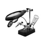 Treća ruka sa 2 povećala, nosačem ručke lemilice i fleksibilnom LED lampom ZD-126-3