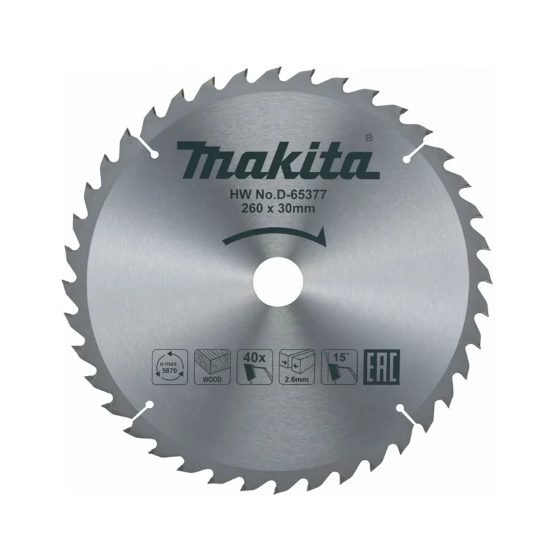 Makita rezni list za drvo TCT 260x30mm 40z D-65377