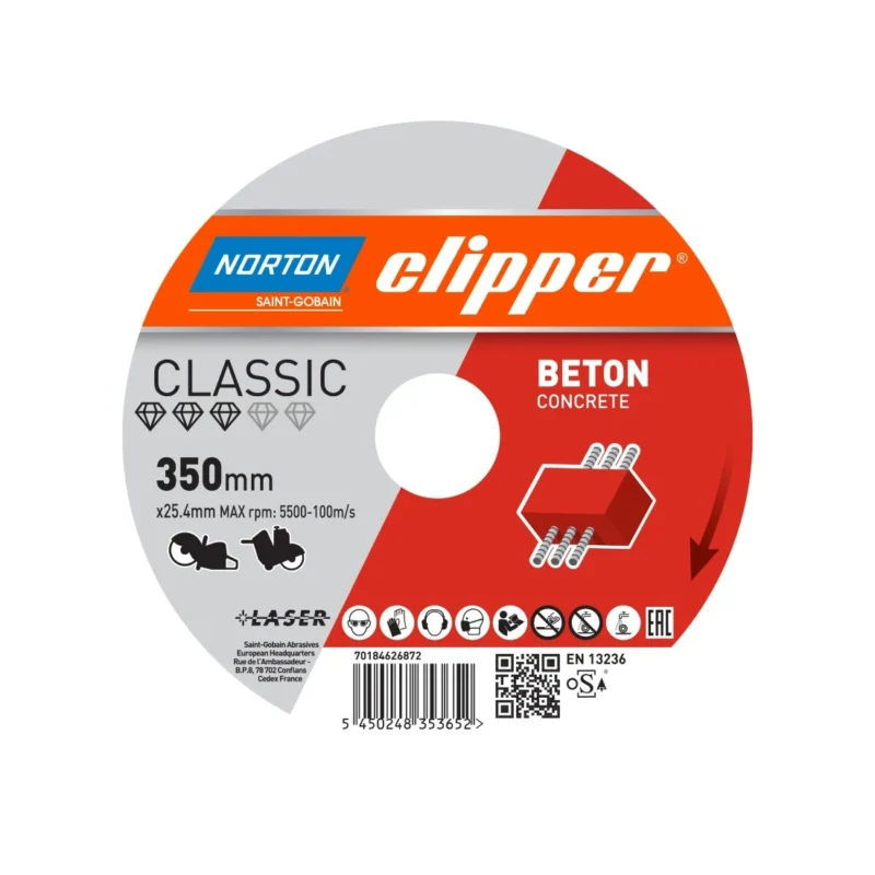 Norton dijamantska rezna ploča za beton 350x25.4mm CLIPPER CLASSIC - 70184626872