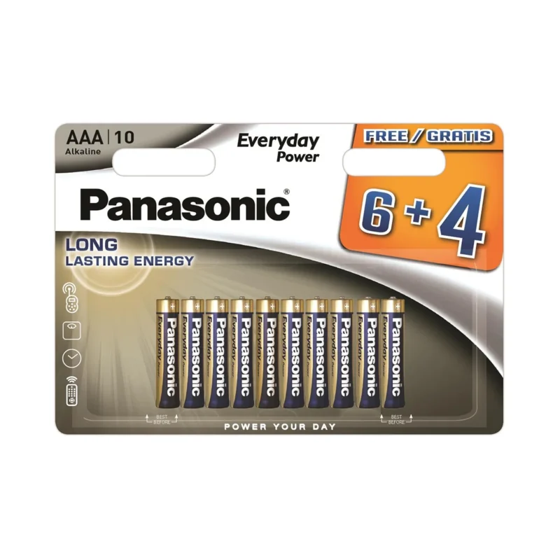 Panasonic baterija alkalna AAA LR03EPS/10BW 6+4F