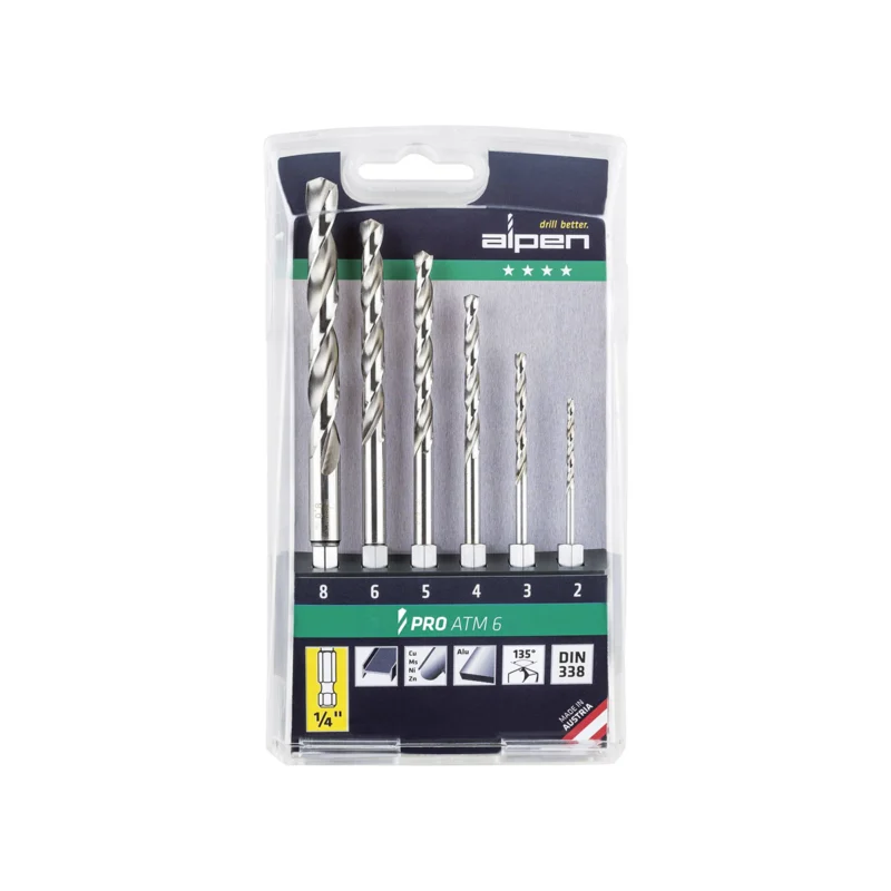 Alpen 6-dijelni set burgija za metal HSS 0000100806100