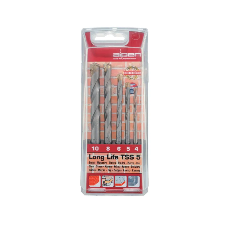 Alpen 5-dijelni set burgija za beton 4-10mm LONG LIFE 0000700105100