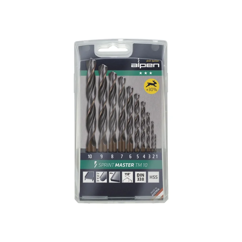 Alpen 10-dijelni set burgija za metal 1-10mm 0000811092100