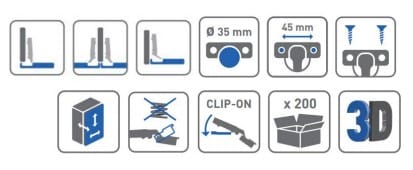 GTV šarka bez euro vijaka i opruge 110° ZP-COCA450-BE-F