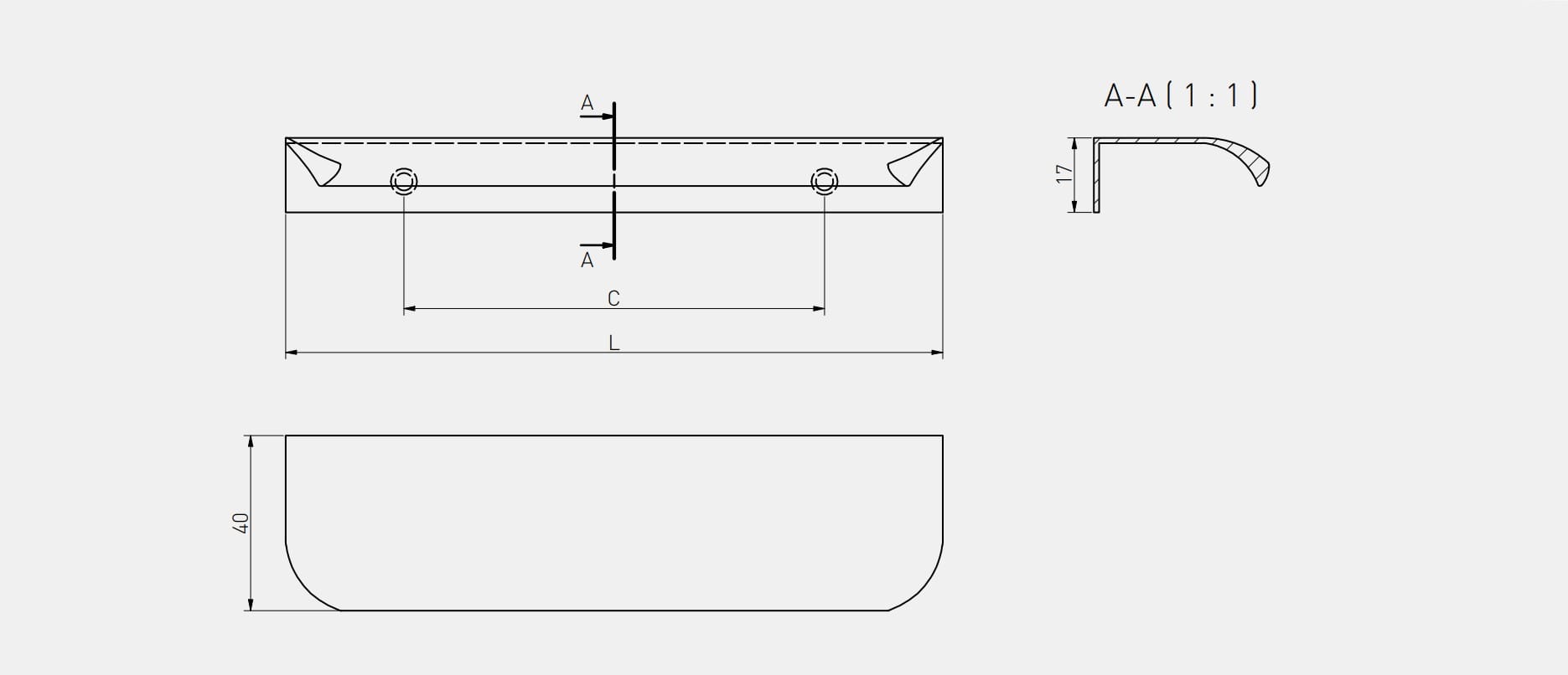 GTV ručkica za namještaj UA-HEXI-01 Hrom