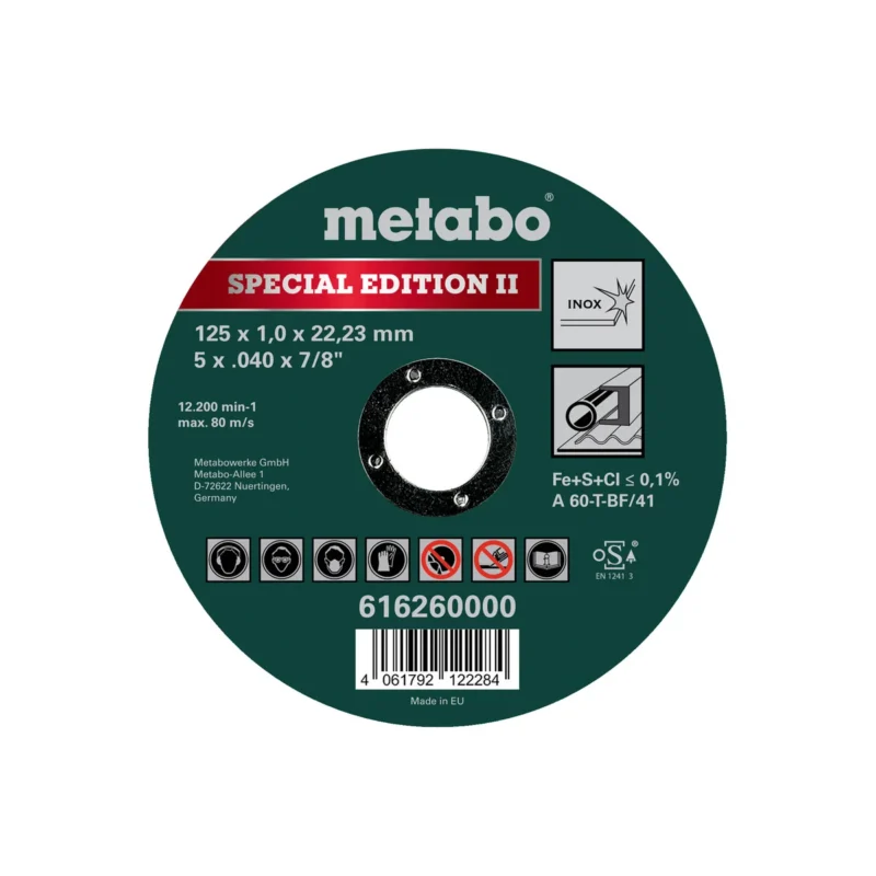 Metabo rezna ploča 125 x 1 x 22.23 mm Inox TF 41 616260000
