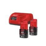 Milwaukee set sa dvije baterije 2 Ah i punjač M12 NRG-202
