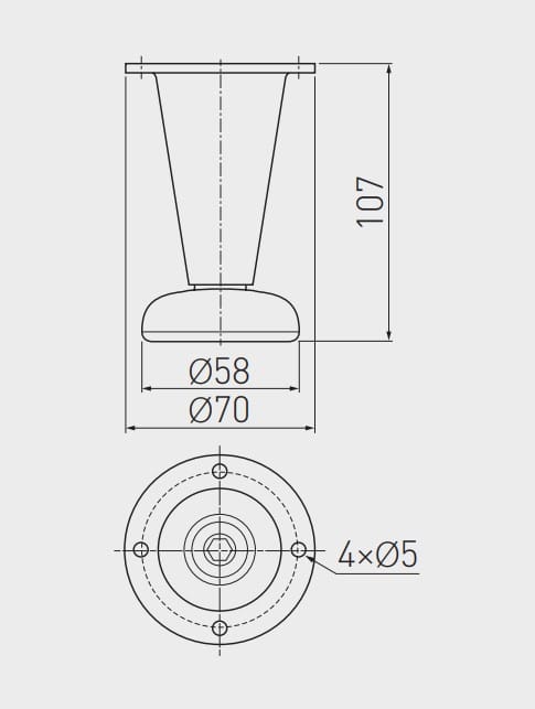 GTV nogarica za namjštaj NM-BD-780-M1