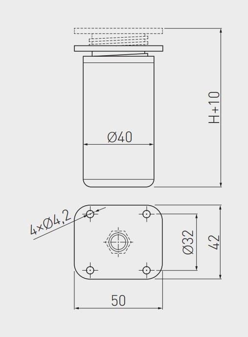 GTV nogarica za namještaj NM-DAK27