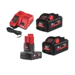 Milwaukee set od 3 baterije 2x M18 HB8 i 1x M12 B4 i brzim punjačem M12-18 FC M18 HNRG-802