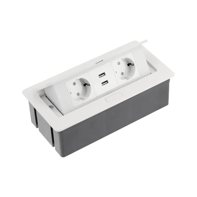 GTV ugradna utičnica sa SOFT TOUCH poklopcem 2 x utičnice 2 x USB porta AE-PBSUC2GS-10