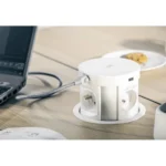 GTV ugradna utičnica sa 4 utičnice -2 USB porta - 2 RJ45 konektora i WiFI punjačom COMFORT PLUS