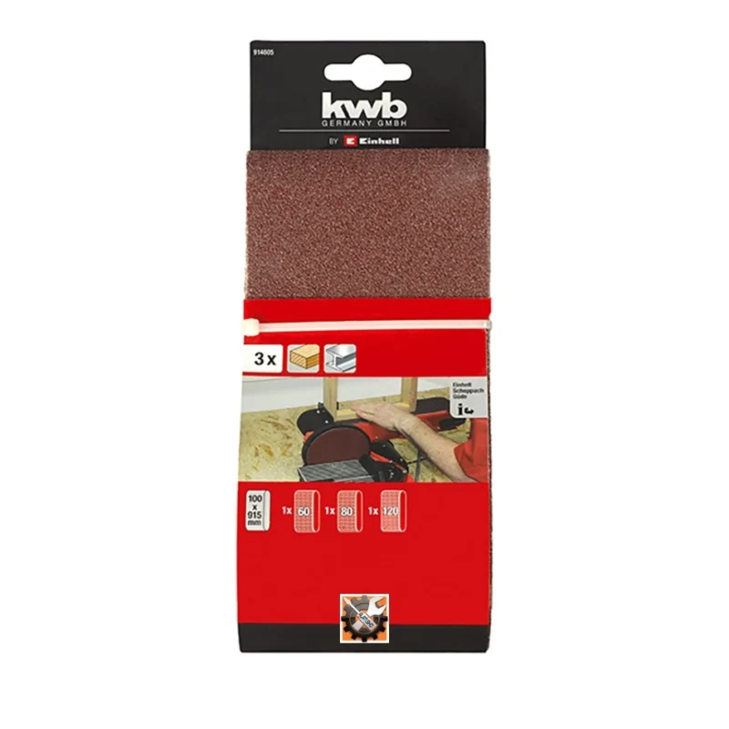 KWB 3-dijelni set brusnih traka za drvo i metal 100 x 914 mm za brusilicu  TC-US 400 49914605