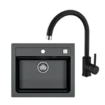 Alveus SET sudoper ROCK 130 i slavina KATI - Carbon