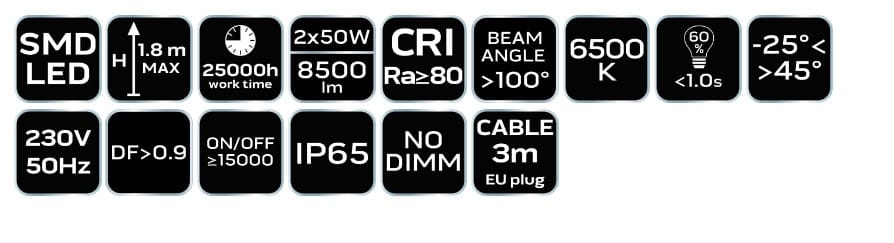 NEO Tools reflektor led sa tripod stalkom 2x30W 5400lm 6500K 99-061 (Kopiraj)