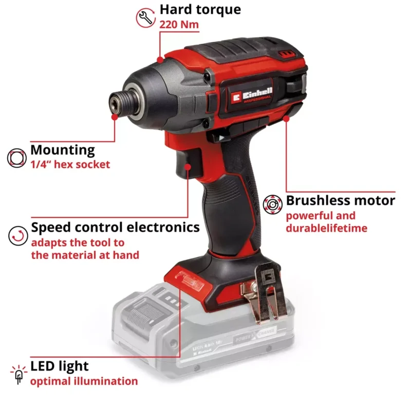 Einhell aku udarni odvijač Power X-Change BRUSHLESS TP-CI 18 Li BL- Solo (Kopiraj)